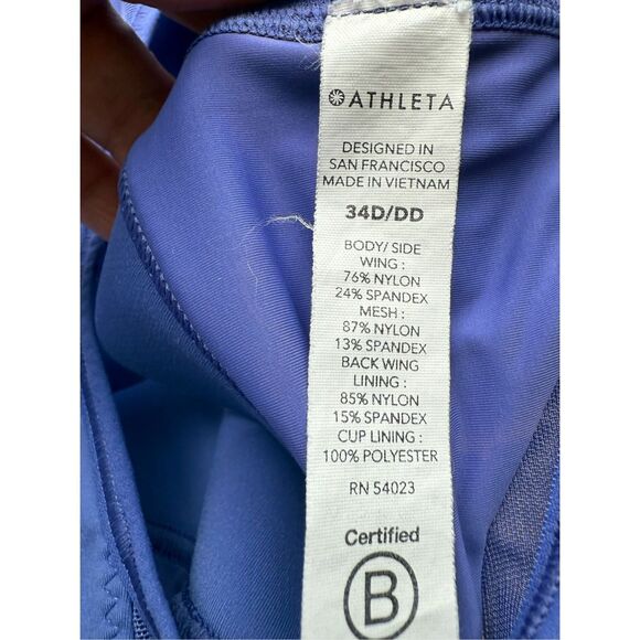 Athleta Hustle Sports Bra In Merlin Blue/Violet - Picture 9 of 9